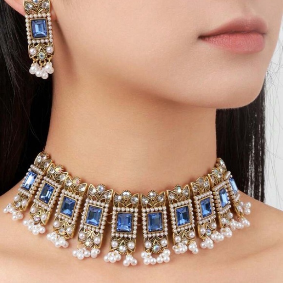 Salwar Kameez Jewelry - 2Pc/set Faux Pearl Decor Jewelry Set